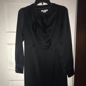 Boden black satin cocktail dress